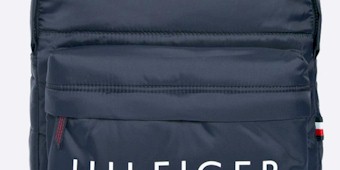 Kašmírová čiapka Tommy Hilfiger tmavomodrá farba, z tenkej pleteniny, vlnená